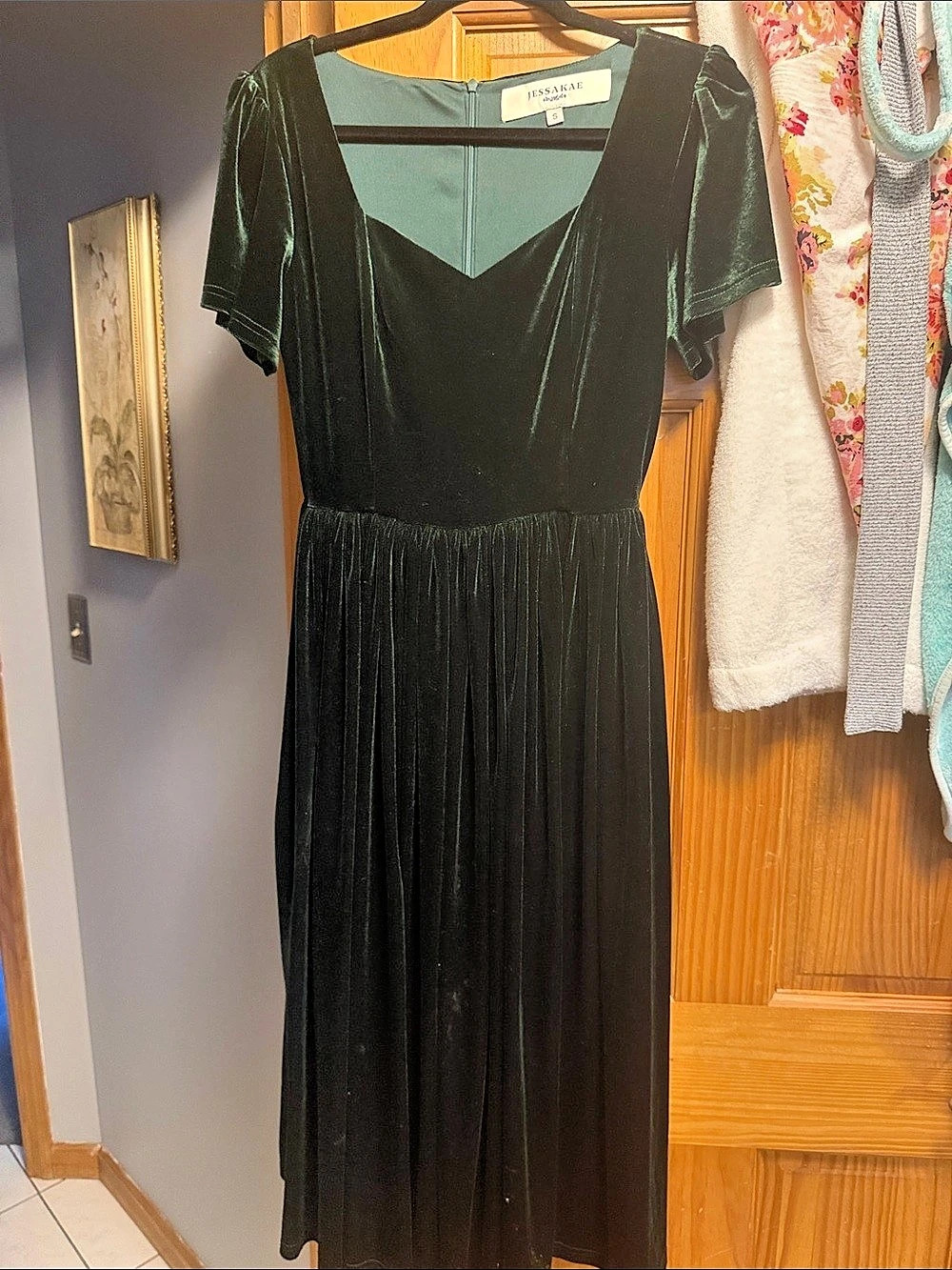 JessaKae Riverwood Dress Velvet Maxi Dress Green Small